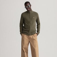 GANT 男士棉質珠地拉鍊開衫 DG722100608030524