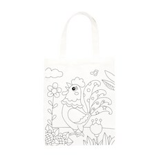 리빙홈디테일 DIY 색칠하는 캔버스 가방, 닭, 1개