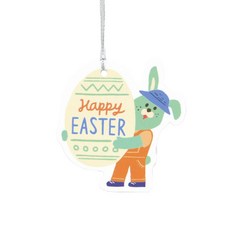 復活節包裝吊牌, 100個, 綠色兔子