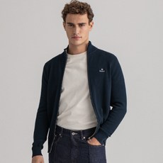 GANT 男士棉質珠地拉鍊開衫 DG722100608030524