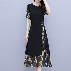 아뗄릭 플라워 시스루 러블리 미디 원피스 00744 빅사이즈 포함