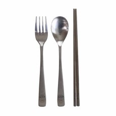 孩童小熊不鏽鋼餐具組, 單色, 湯匙+叉子+筷子