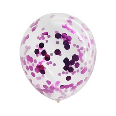 法蘭奇可達 派對生日慶祝透明圓形亮片氣球, 玫瑰紅, 50個