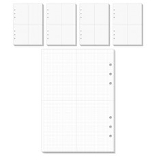 Warnerdy's A5 6 孔基本筆芯鑲嵌網格 4 分每週 20 張 x 5 套