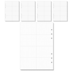 wannathis A5 6孔基本補充內頁 方格 8分割 週計畫, 5套, 20張