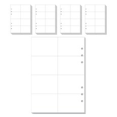 wannathis A5 6孔基本補充內頁 空白 8分割 週計畫, 5套, 20張