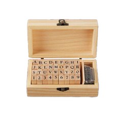 Amazing Choice 木製手帳裝飾印章 英文數字A套組, 1套, 黑色