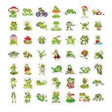 Eoli Market 筆電裝飾 感性可愛文具貼紙 50入, 款式 11, 1個