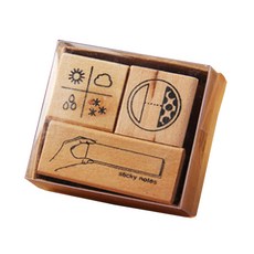 Mazing Choice 木質手帳裝飾印章 D套組, 1套