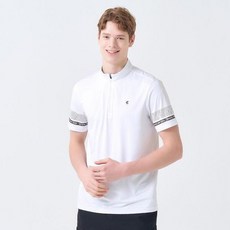 클리브랜드 남성용 트리코트 소매 트윌 반집업 골프 반팔 티셔츠 CGMTS223020