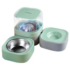 이레 반려동물 식수 통합 식기 GH82_RD_321, 그린, 1개