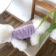 MAGDOG 寵物素色無袖T恤, 淺紫色