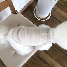 MAGDOG 寵物素色無袖T恤, 淺米色