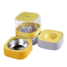 Ire寵物飲水綜合餐具 GH82_RD_321, 1個, 黃色