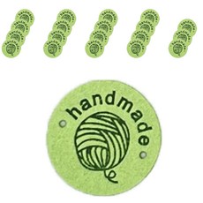 soonZAM 手工英文字圓形拉絨皮革標籤, 11, 20個