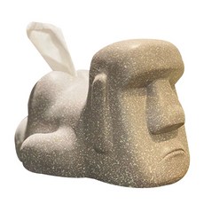 JCP Home Decor Cutie Moai 紙巾盒, 灰色, 1個