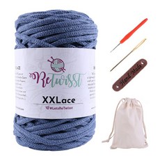 ReTwissT 粗花邊 Rocky 針織線網袋 DIY 套組, 1套, 05靛藍