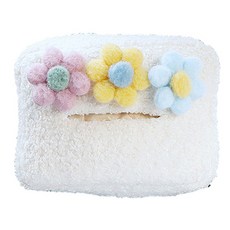 JCP 花朵毛球懸掛式面紙套, 1個, 黃色