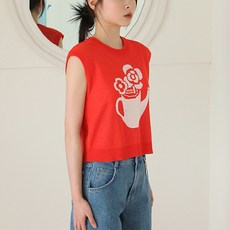 GOCORI 水壺花朵印花針織背心