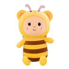 해솔 꿀벌 캐릭터 모찌 봉제 대형 쿠션 바디필로우 인형, 옐로우