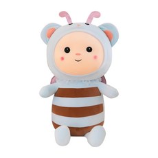 해솔 꿀벌 캐릭터 모찌 봉제 대형 쿠션 바디필로우 인형, 블루