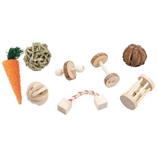 Mikael Ground倉鼠兔子天竺鼠鸚鵡玩具 8件組, 1套, 混合顏色