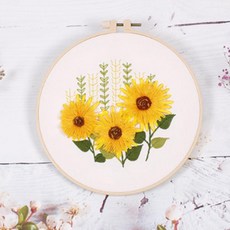 순수하랑 북유럽 DIY 플라워 자수 해바라기, 1개