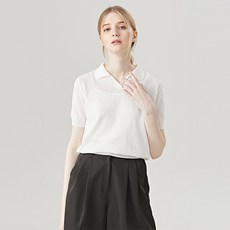 탱커스 여성용 베이직 카라 반팔 니트 TU1KP024L0