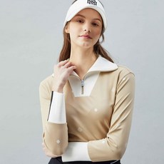 DAKS 女款半拉鍊運動衫領T恤