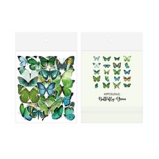 어리마켓 DIY 고화질 감성 나비스티커 20종 x 2p 세트, 그린, 1세트