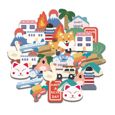 Darunina日記裝飾防水貼紙 鴨子, 40個, 隨機發貨