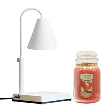 YANKEE CANDLE 高度可調整蠟燭加熱燈+蠟燭組 白草莓款 L號, 白色(蠟燭加熱燈)