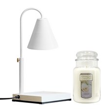 Abest 定時器高度可調暖器 + 洋基蠟燭大型婚禮日套裝, 白色(蠟燭加熱燈)