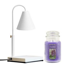 YANKEE CANDLE 計時型高度可調整融蠟燈+蠟燭組 L號 丁香花款, 白色（暖色）