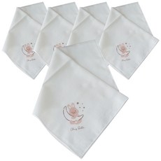 ChezBebe 兔子印花紗布手帕 5入