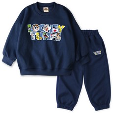 VENHIT 童款Looney Tunes系列棉質雙面布大學T運動長褲組 WBRTOT2005D