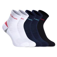 Wilson 女性運動氣墊腳背網眼腳跟重點中筒襪 5雙組, MIX, 5個