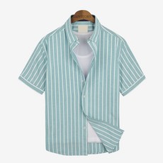 Guy Story 男式大碼條紋 Milena 短袖襯衫