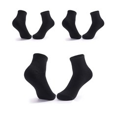 SNF 專業跑步籃球運動襪 3雙入, 01 黑色, 3個