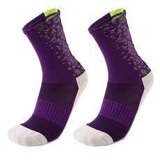 SNF 통기성 충격흡수 스포츠 축구양말 롱 2p, 09 퍼플