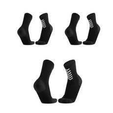 SNF 舒適戶外自行車慢跑襪 3雙入, 01 黑色