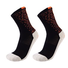 SNF 통기성 충격흡수 스포츠 축구양말 롱 2p, 02 오렌지