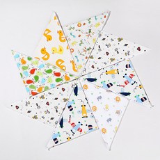 JOY MULTI 男童棉質三角圍巾圍兜 8入