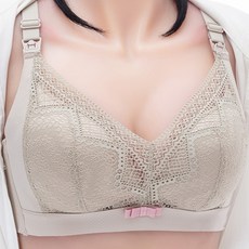 粉紅蝴蝶結蕾絲哺乳內衣
