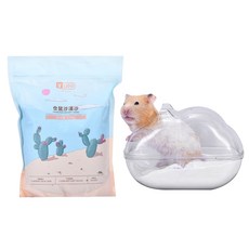 Tilite B0331倉鼠小型動物藏身處廁所天然沙沙漠沙 2.5KG+透明廁所 超大型, 透明（廁所）, 1套