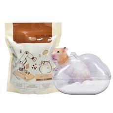 Tilite B0331倉鼠小型動物藏身處廁所礦砂 1kg+廁所 大型, 1套, 透明