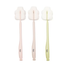 티지엠 스펀지 다용도 솔 3p 세트, 1세트, 올리브 + 코랄핑크 + 밀크티