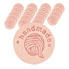 soonZAM 手工皮革毛線圖案圓形標籤, 8, 20個