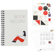 JLogue 閱讀筆記本+挑戰內頁 5張+貼紙 2種, 1組, 混色