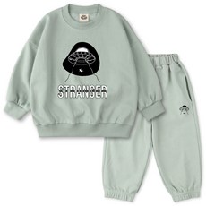 VENHIT 童款Stranger字母棉質雙面布大學T運動長褲組